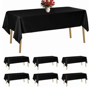 6pc Black Polyester Tablecloth - Multipack for Home Dining